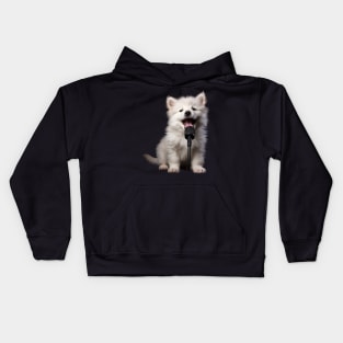 Samoyed Puppy singing Kids Hoodie